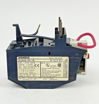 SIEMENS - 3UA55 00-1K 8-12, 5 A - OVERLOAD RELAY  - 600V