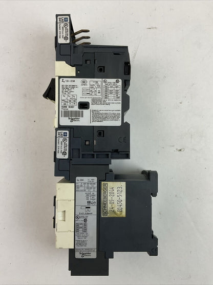 SCHNEIDER GV2ME073/1.6-2.5A CIRCUIT BREAKER LC1D123BL CONTACTOR COIL 24VDC