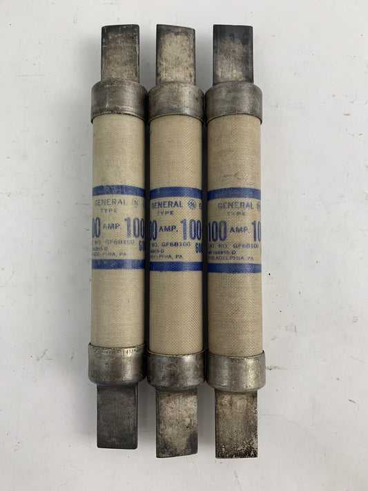 General Electric GF6B100 100A 600V Fuse "Lot of 3"