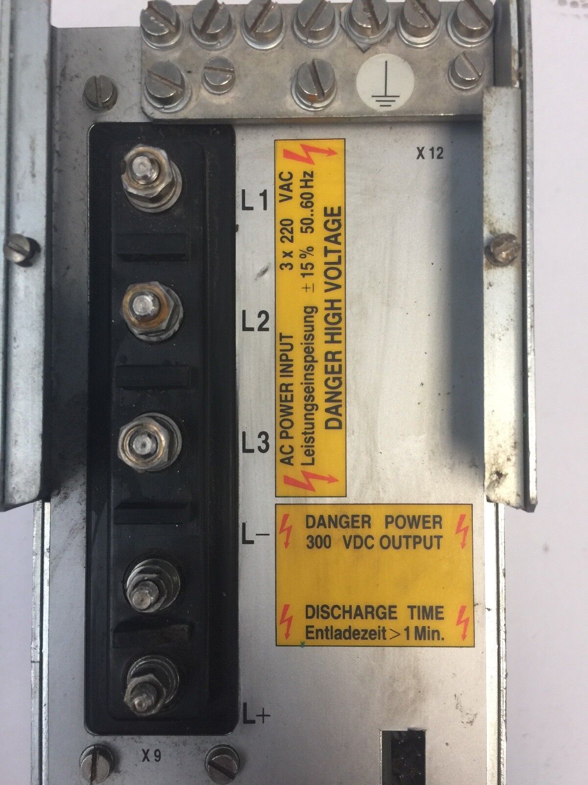 INDRAMAT TVM 1.2-50-220/380-W1-220/380 POWER SUPPLY AC POWER INPUT 3 X 220 VAC