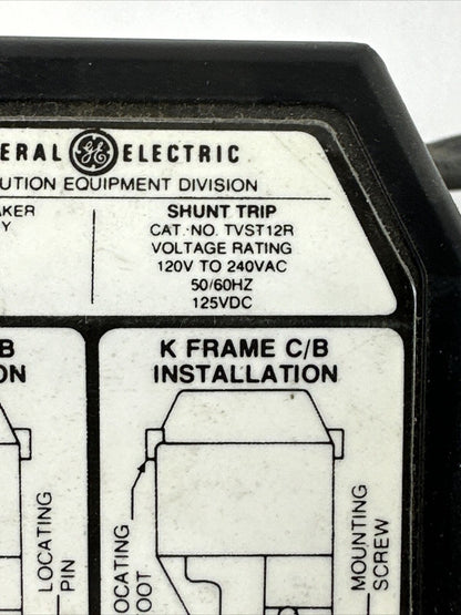 GE TVST12R SHUNT TRIP 120-240VAC 50/60HZ 125VDC CIRCUIT BREAKER ACCESSORY