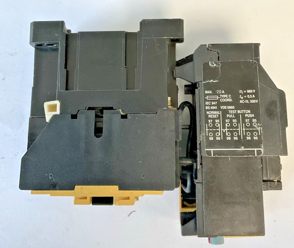 ALLEN BRADLEY 100-A09ND3 CONTACTOR SER B 600VAC 9A W/ 193-BSB 60 RELAY 4-6A