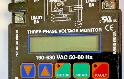 COPELAND 085-0160-00 THREE PHASE VOLTAGE MONITOR 190-630VAC 50-60HZ