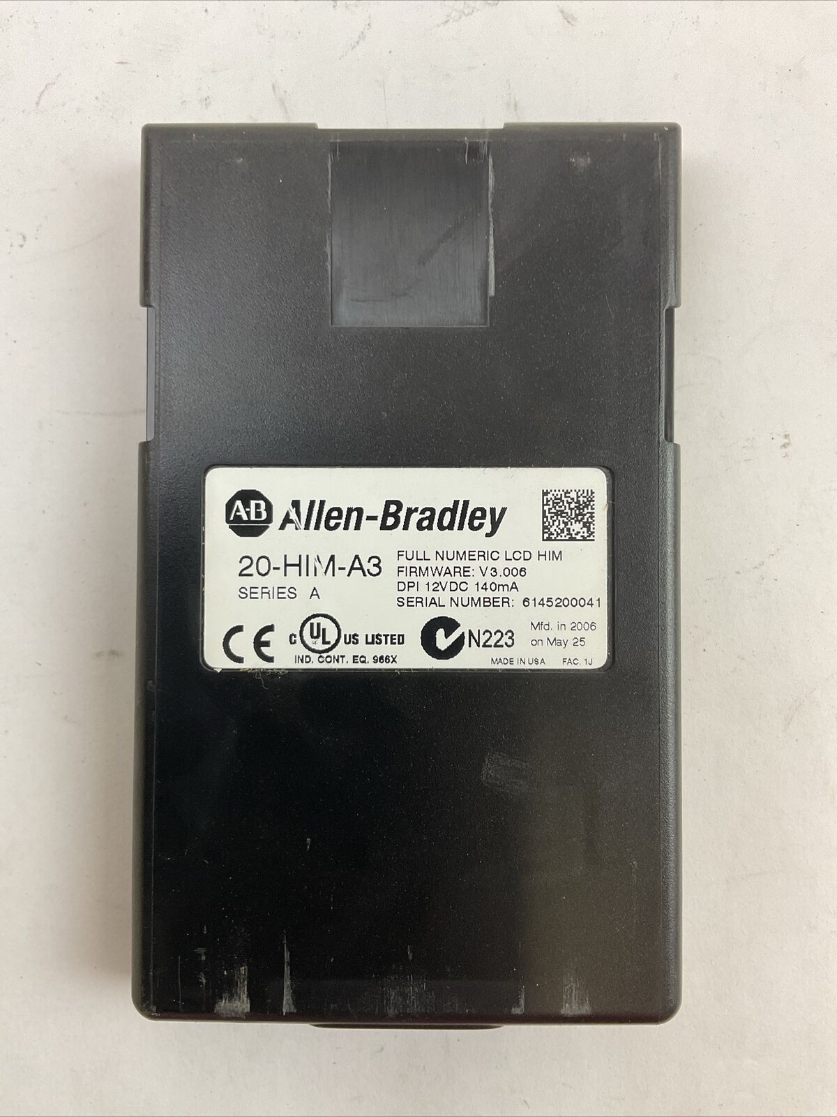 ALLEN BRADLEY POWERFLEX 70 20AD8P0A0AYYNNNN SER A FW 2.009 20-HIM-A3 FW V3.006