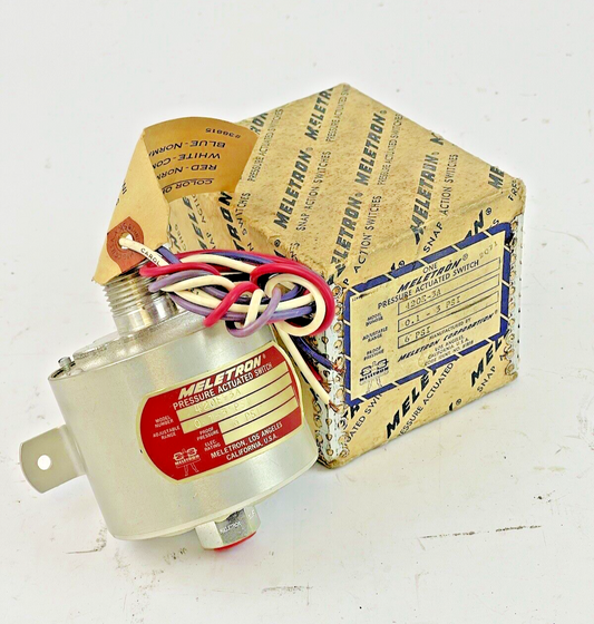 MELETRON - 420E-3A - PRESSURE ACTUATED SWITCH - ADJ. 0.1 - 3 PSI, PROOF 6 PSI