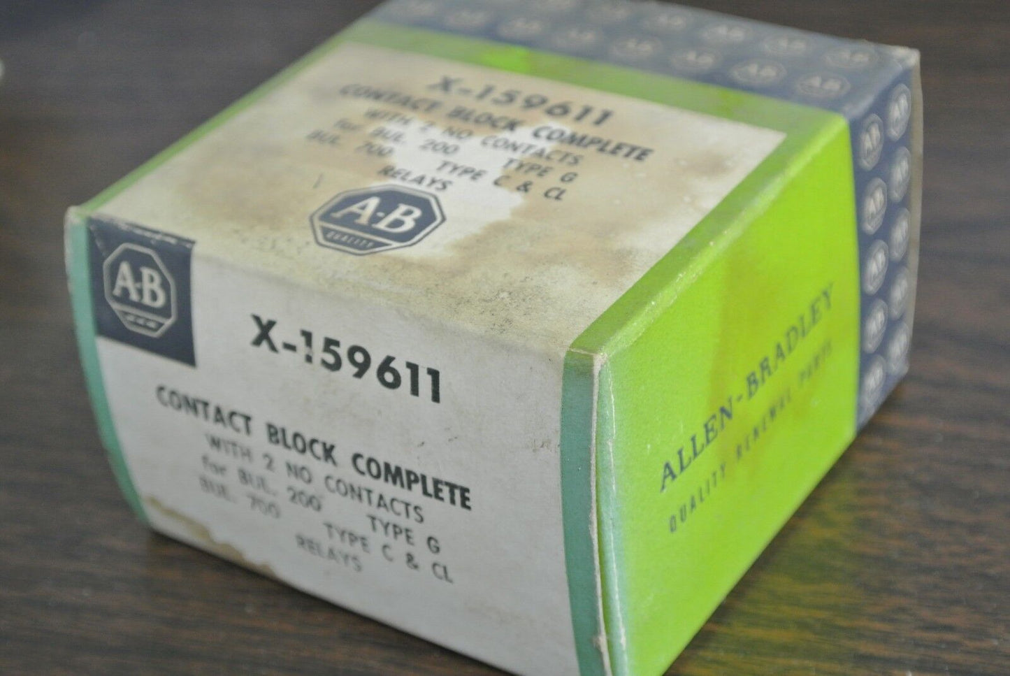 ALLEN-BRADLEY X-159611 CONTACT BLOCK COMPLETE 2 N.O. CONTACTS - NEW SURPLUS