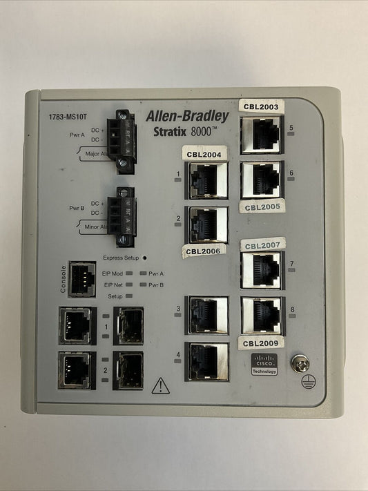 ALLEN BRADLEY 1783-MS10T SER A DIR/VER 10000013883 05 FW REV 4.002 STRATIX 8000