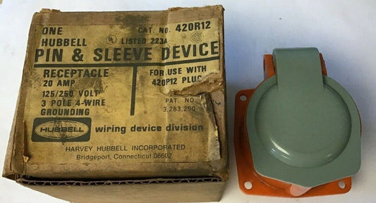 HUBBELL 420R12 PIN&SLEEVE 20AMP 125/250V 3POLE 4-WIRE
