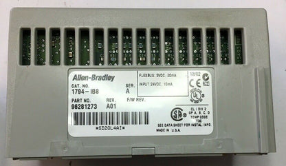 ALLEN BRADLEY 1794-IB8 SER.A REV.A01 FLEX I/O INPUT W/ 1794-TB3S TERMINAL BASE