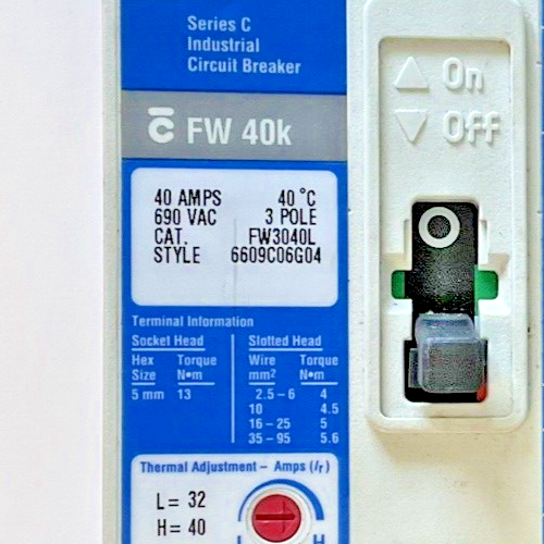 WESTINGHOUSE FW3040L CIRCUIT BREAKER 3POLE FW 40K SER.C