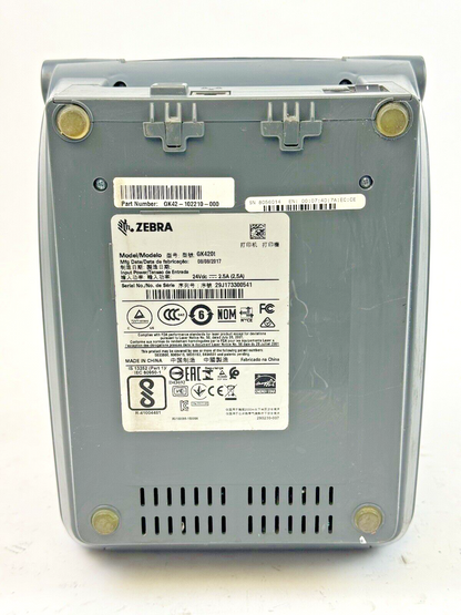 ZEBRA - GK420T - THERMAL LABEL PRINTER - USB ETHERNET - POWER CORD INCLUDED