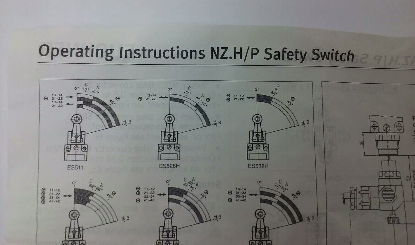 EUCHNER SAFETY SWITCH NZ2HB-3131 , AC-15 4A 50V, DC-13 4A 24V