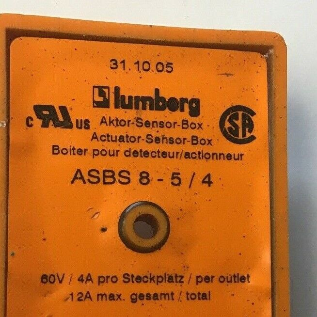 LUMBERG AUTOMATION ASBS8-5/4 8 MULTI PORT CONNECTION SENSOR BOX 60V/12A