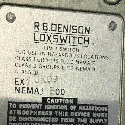GOULD EX4 JK09 R.B.DENISON LOXSWITCH NEMA B300