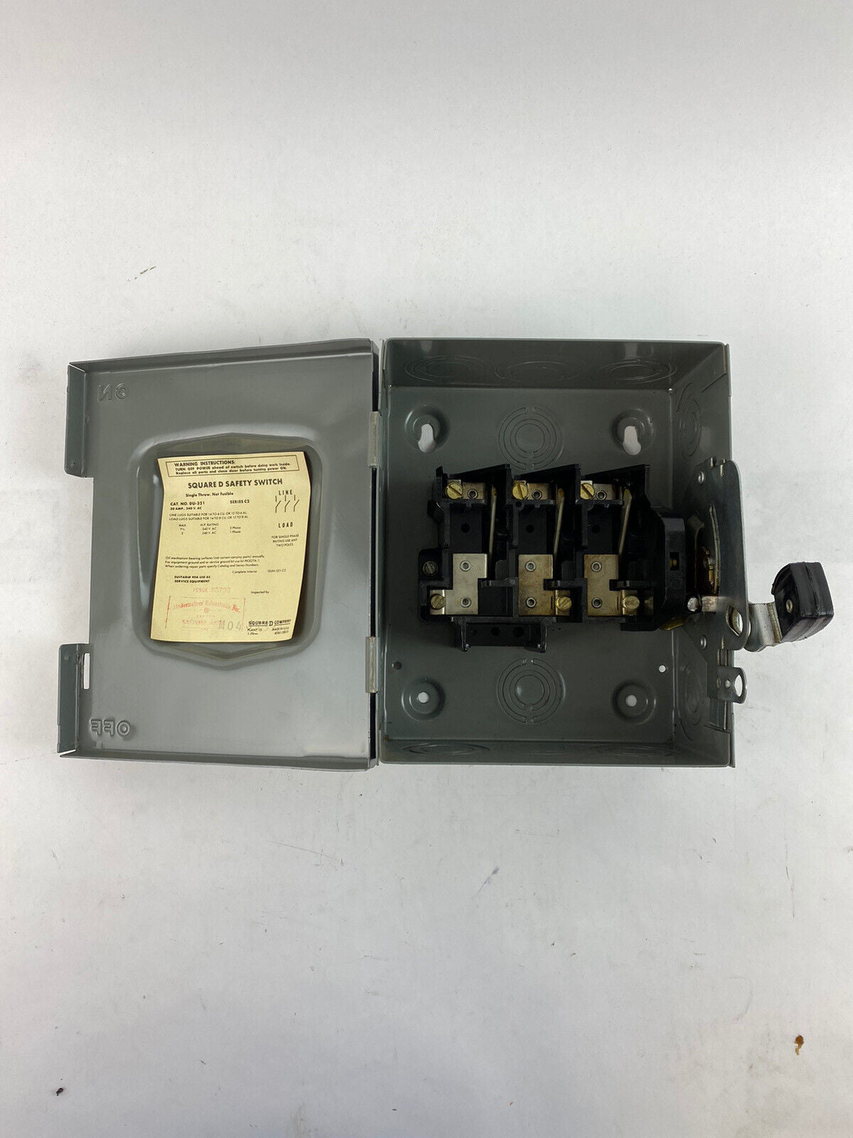 Square D DU-321 Series C2 30A 240VAC Safety Switch