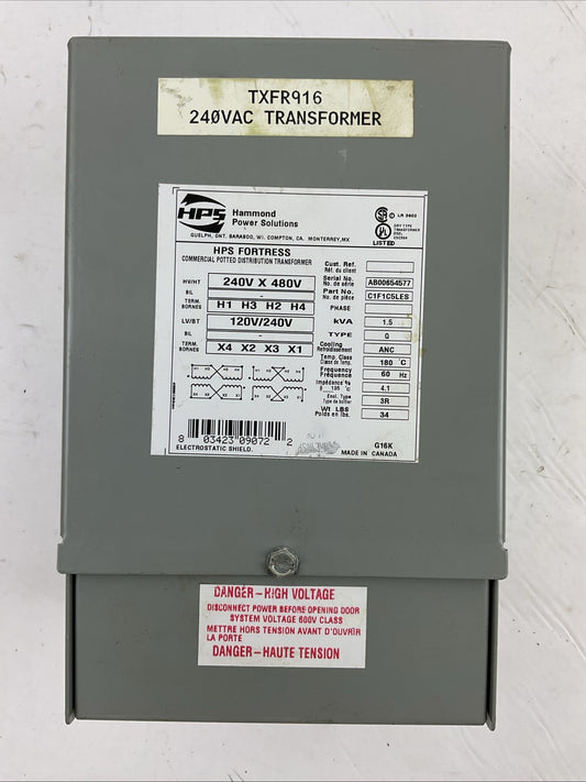 HAMMOND POWER SOLUTIONS C1F1C5LES 240V X 480V 120V/240V 1.5kVA COMMERCIAL POTTED