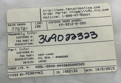 FANUC A98L-0040-0049 OIL SEAL