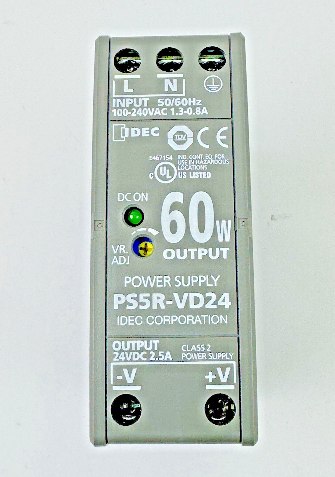 IDEC  CORPORATION - PS5R-VD24 - SWITCHING POWER SUPPLY -60W OUTPUT, 24 VDC, 2.5A