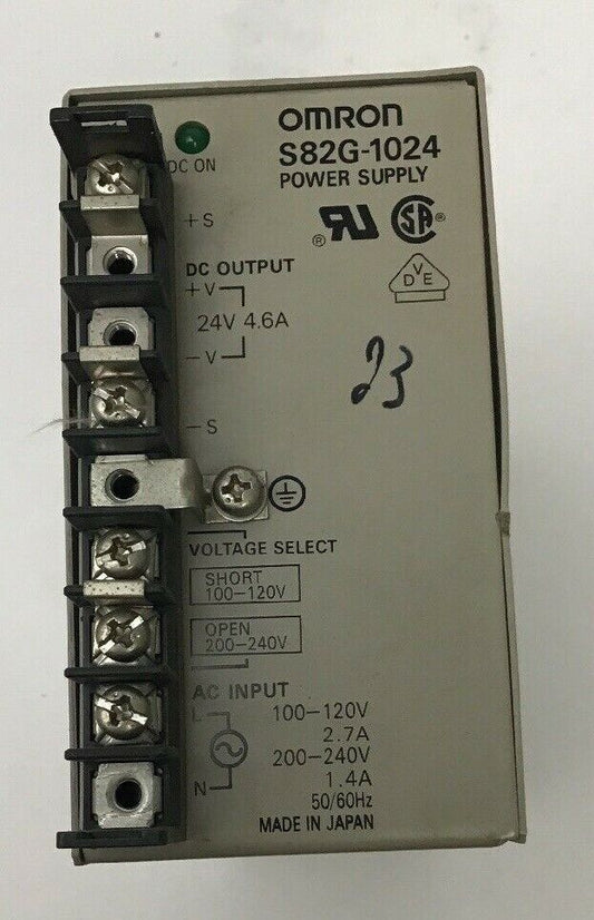 OMRON 24VDC 4.6A POWER SUPPLY S82G-1024