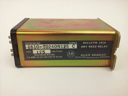 ALLEN BRADLEY, 1610-T0240N125, SER. C, DRY REED RELAY, 125VDC, 1A, 15VA, NEW