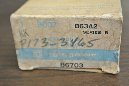 SQUARE D 9007 B63A2 Ser. B / HEAVY DUTY LIMIT SWITCH / NEW SURPLUS in BOX