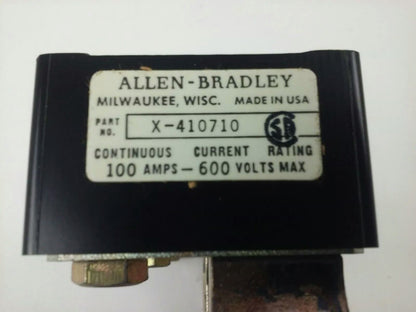 ALLEN BRADLEY 1491-N333 FUSE BLOCK,61-100A, 250- 600V, 3P, W/ X-410710, X-400656