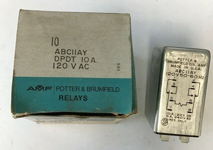 POTTER & BRUMFIELD ABC11AY RELAY 120V 50-60HZ 240VAC 10A