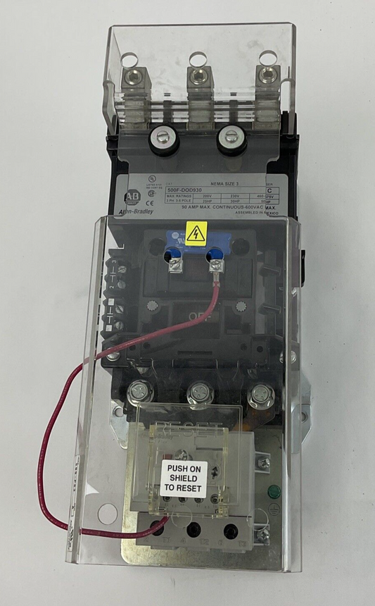 ALLEN BRADLEY 500F-DOD930 STARTER SER.C SIZE3 600V 50HP 600VAC