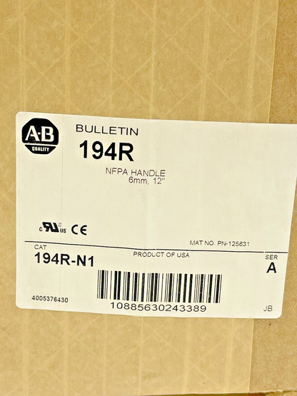 ALLEN BRADLEY - 194R-N1 - 12" HANDLE - FOR 194R ROTARY DISCONNECT SWITCHES