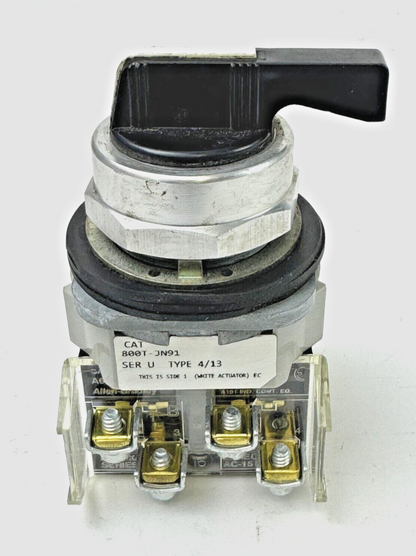 ALLEN-BRADLEY - 800T-JN91 SER. U - SELECTOR SWITCH W/ TWO 800T-XA SER. D BLOCKS