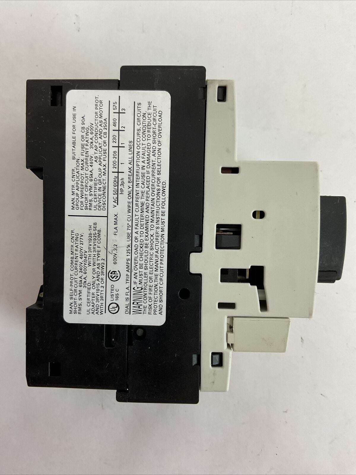 SIEMENS 3RV1021-1DA15 CIRCUIT BREAKER 2.2-3.2A