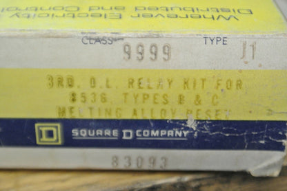 SQUARE D 9999 J1 / 3rd OVERLOAD RELAY for 8536 TYPES B & C / RESET / NEW SURPLUS