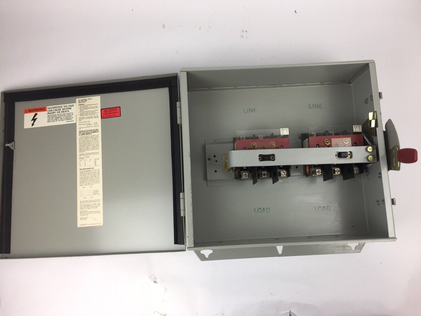 WESTINGHOUSE RDSN6030 SWITCH MAX AMP 30 MAX VOLT 600AC 250DC TYPE 3R RAINPROOF