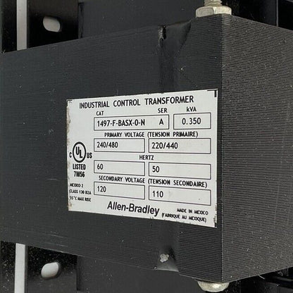 ALLEN BRADLEY 1497-F-BASX-0-N INDUSTRIAL CONTROL TRANSFORMER 0.350KVA 480V