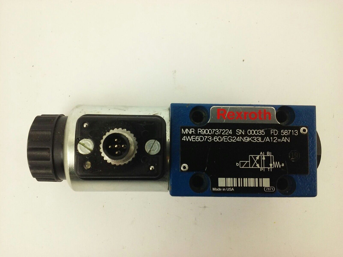 REXROTH, DIRECTIONAL VALVE, 4WE6D73-60/EG24N9K33L/A12=AN, MNR:R900737224, USED