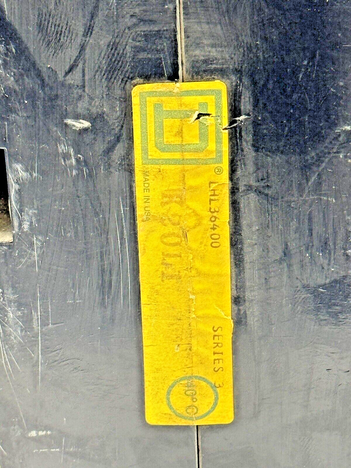 SQUARE D - LHL36400 SER. 3 -MOLDED CASE CIRCUIT BREAKER-400 AMP, 3 POLE, 600 VAC
