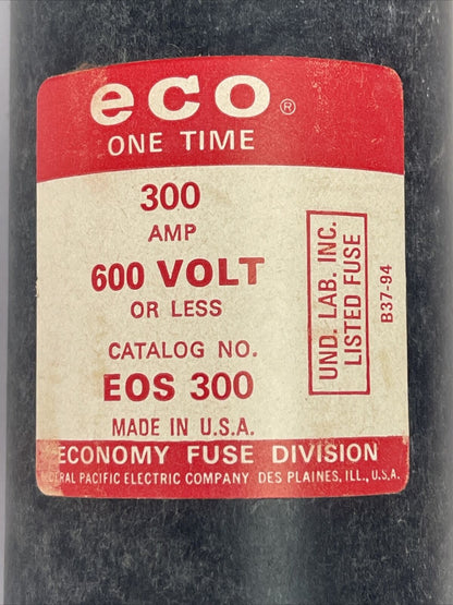 ECONOMY EOS300 ONE TIME FUSE 300AMP 600V