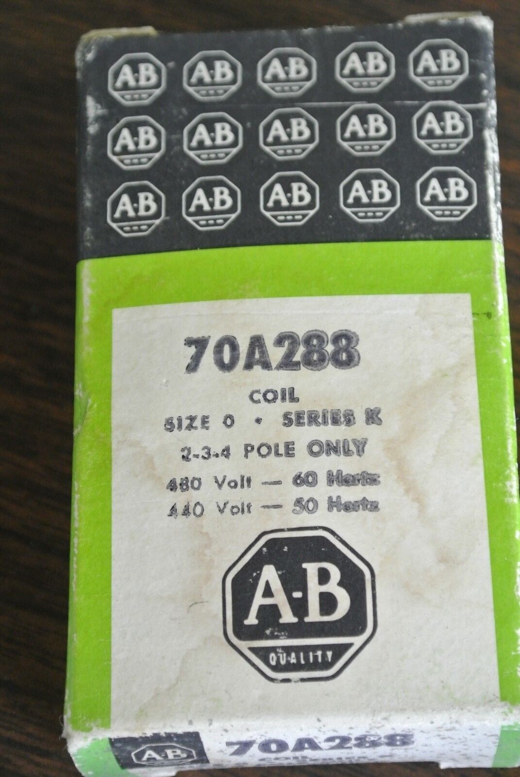 ALLEN-BRADLEY 70A288 COIL SIZE 0 Ser. K  440/480V, 2-3-4 POLE ONLY - NEW SURPLUS