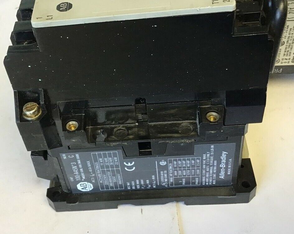 ALLEN BRADLEY 104-A45ND3 REVERSING CONTACTOR SER.C