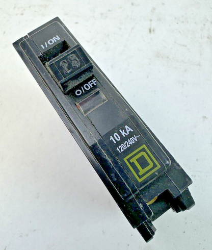 SQUARE D **LOT OF 10** QO125 - CIRCUIT BREAKERS - 1 POLE/ 25 A/ 240 VAC