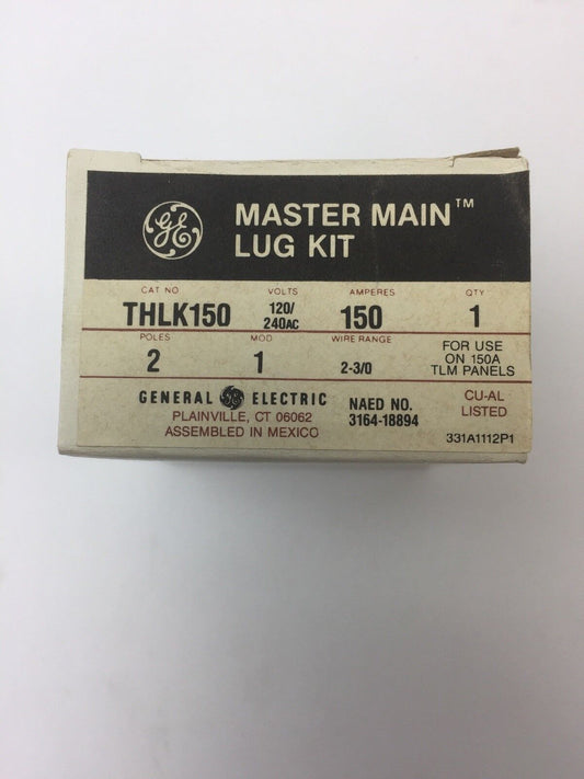 GE THLK150 MASTER MAIN LUG KIT 120/240VAC 150A 2 POLES FOR USE ON 150A TLM PANEL