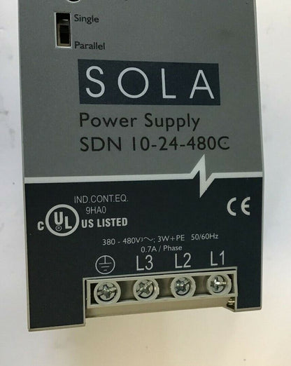 SOLA POWER SUPPLY SDN 10-24-480C 24-28VDC