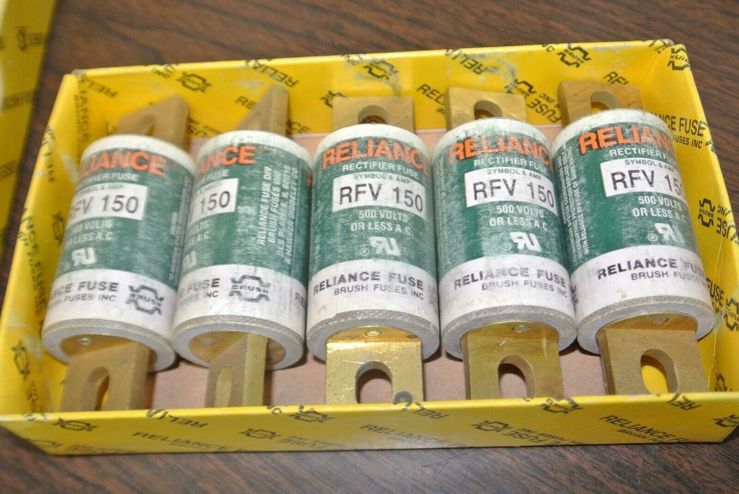 BOX of 5 / RELIANCE / BRUSH RFV150 RECTIFIER FUSE / 150A / 500V / NEW SURPLUS