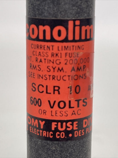 ECONOLIM SCLR10 CURRENT LIMITING CLASS RK1 FUSE 600VAC 10AMP (LOT OF 11)