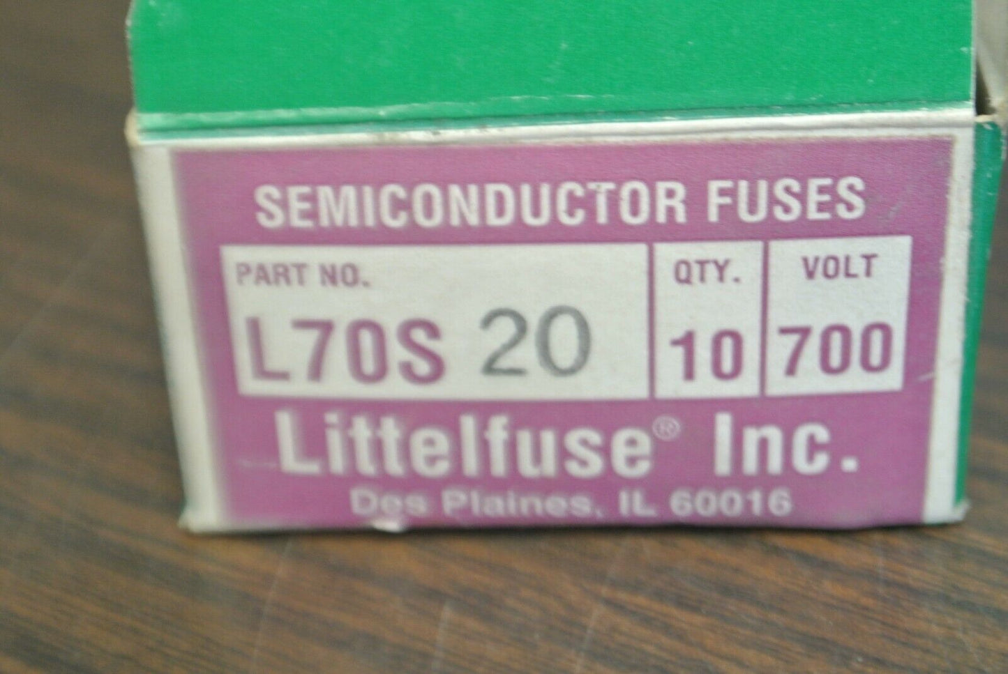 BOX of 10 / LITTELFUSE L70S20 SEMICONDUCTOR FUSE / 700V / 20A / NEW SURPLUS