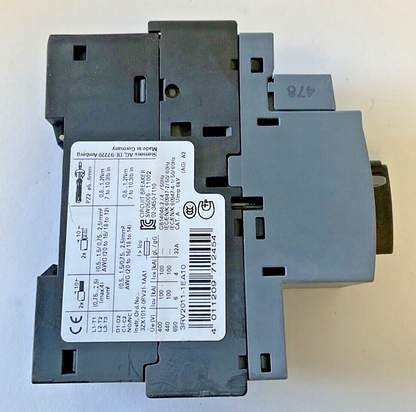 SIEMENS 3RV2011-1EA10 CONTACTOR 52A CLASS 10 50/60HZ