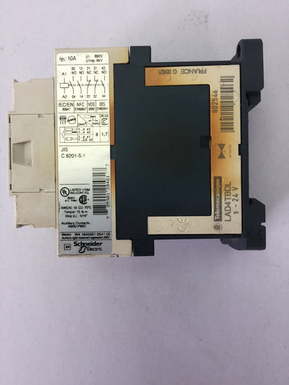 SCHNEIDER TELEMECANIQUE CAD32BD CONTROL RELAY 10A 600VAC COIL 24VDC LAD4TBDL 24V