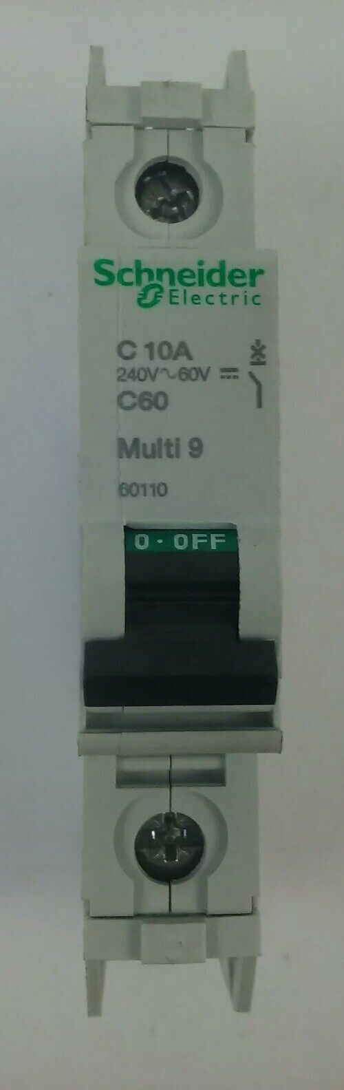 SCHNEIDER ELECTRIC 60110 MULTI 9 C60 BREAKER 1P 10A 240VAC~ 60VDC