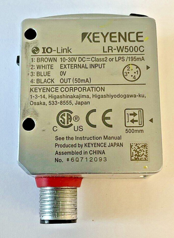 KEYENCE LR-W500C LASER SENSOR 10-30VDC IO-LINK