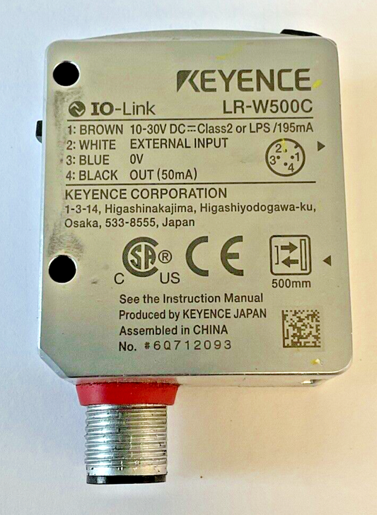 KEYENCE LR-W500C LASER SENSOR 10-30VDC IO-LINK